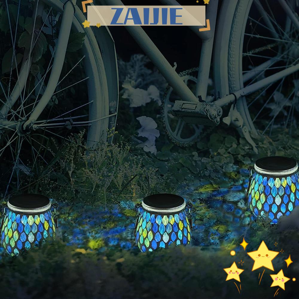 ZAIJIE24 Lọ Thủy Tinh Đựng Đèn Chiếu Hình Oval Phong Cách Mosaic Vui Nhộn Dùng Trang Trí Sân Vườn