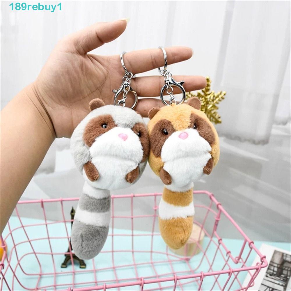 REBUY1 Móc Khóa Gấu Bông Đuôi Dài 18cm Dễ Thương