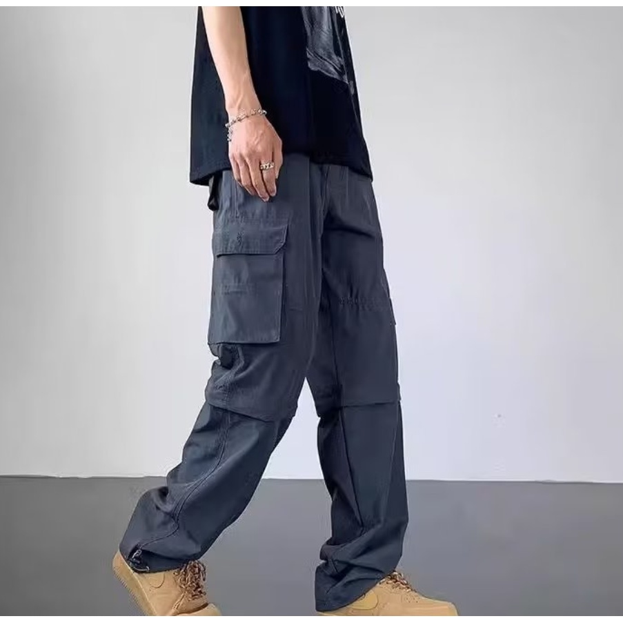 Quần Dài Mỏng Có Túi Lớn Chống Gió Chống Thấm Nước Phong Cách Xây Dựng Mỹ Cổ Điển