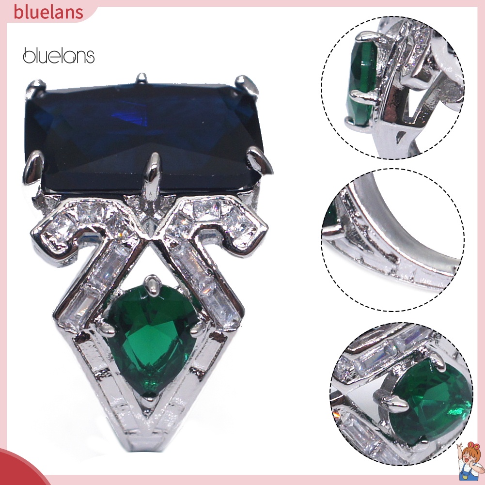 Nhẫn Đính Đá Topaz Hình Vuông Cỡ Lớn Sang Trọng Cho Nữ