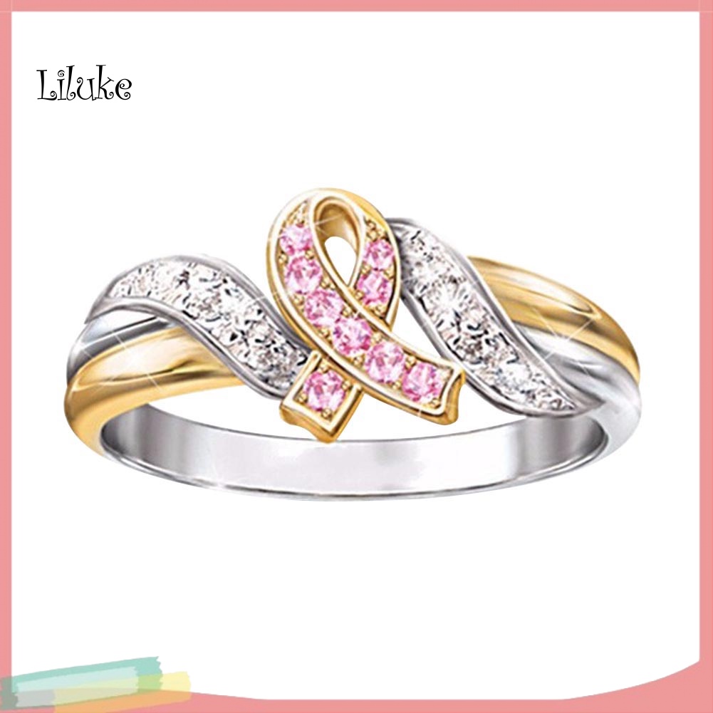 Nhẫn Đính Đá Phối Ruy Băng Sang Trọng Cho Nữ