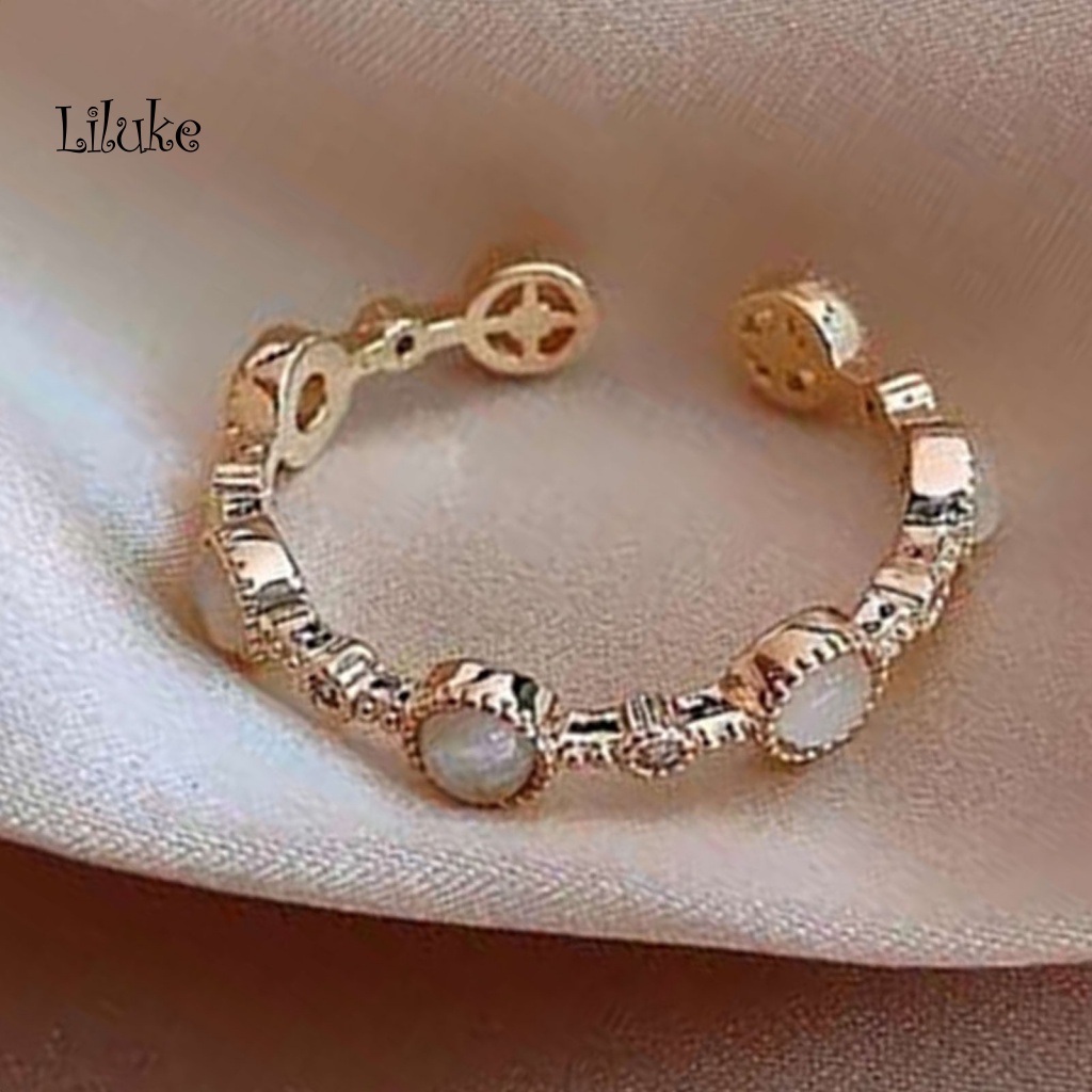 Nhẫn Hở Chất Liệu Đồng Đính Đá Opal Thời Trang Cho Nữ