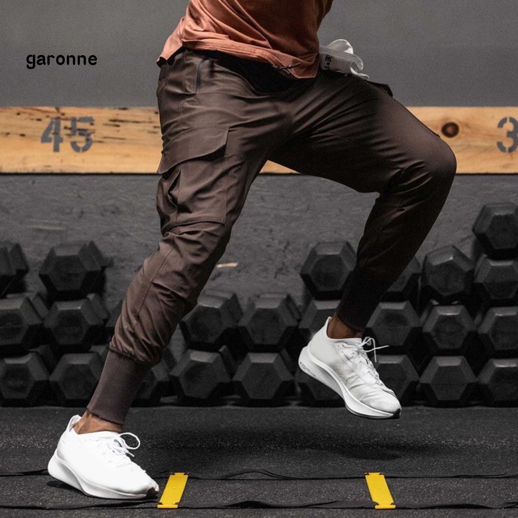 Quần Dài Thể Thao Màu Trơn Nhiều Túi Nhanh Khô Thời Trang Mùa Hè Cho Nam