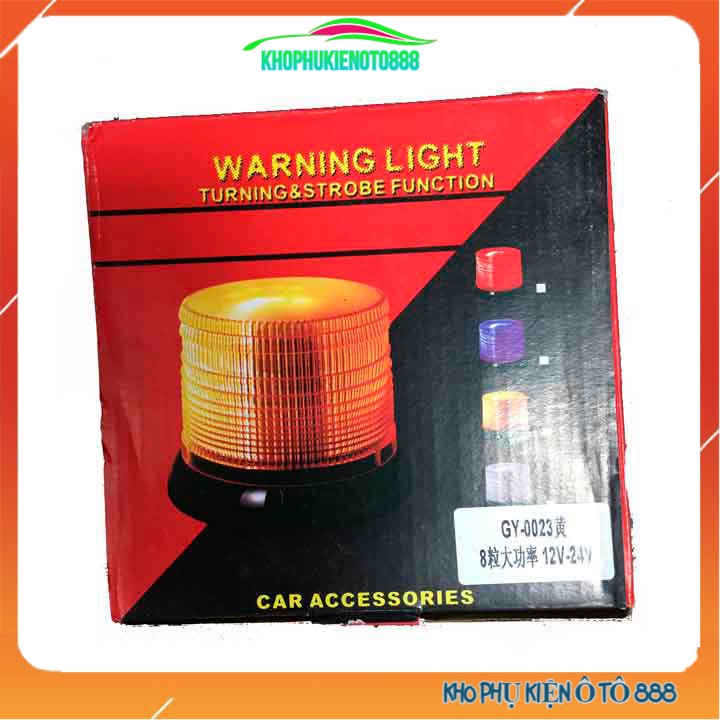 Đèn led xoay chớp cảnh báo to 13cm - nhỏ 11cm có dây cắm tẩu sạc dành chô ô tô điện áp 12V-24V