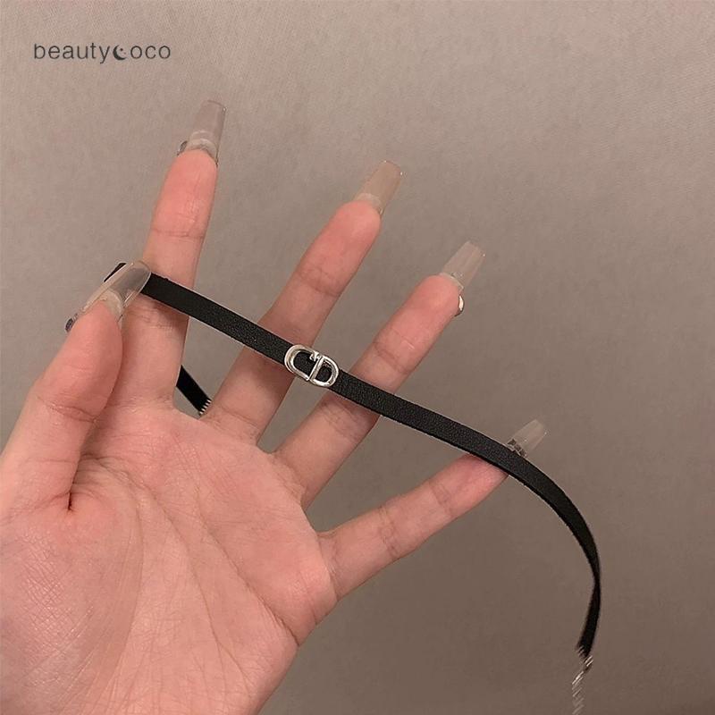 Beautycoco🍊Vòng cổ Choker Da PU Mặt Chữ CD