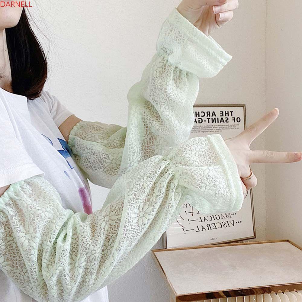 DARNELL Găng Tay Lưới Ren Hoa Mỏng Mềm Mại Chống Nắng Cho Nữ