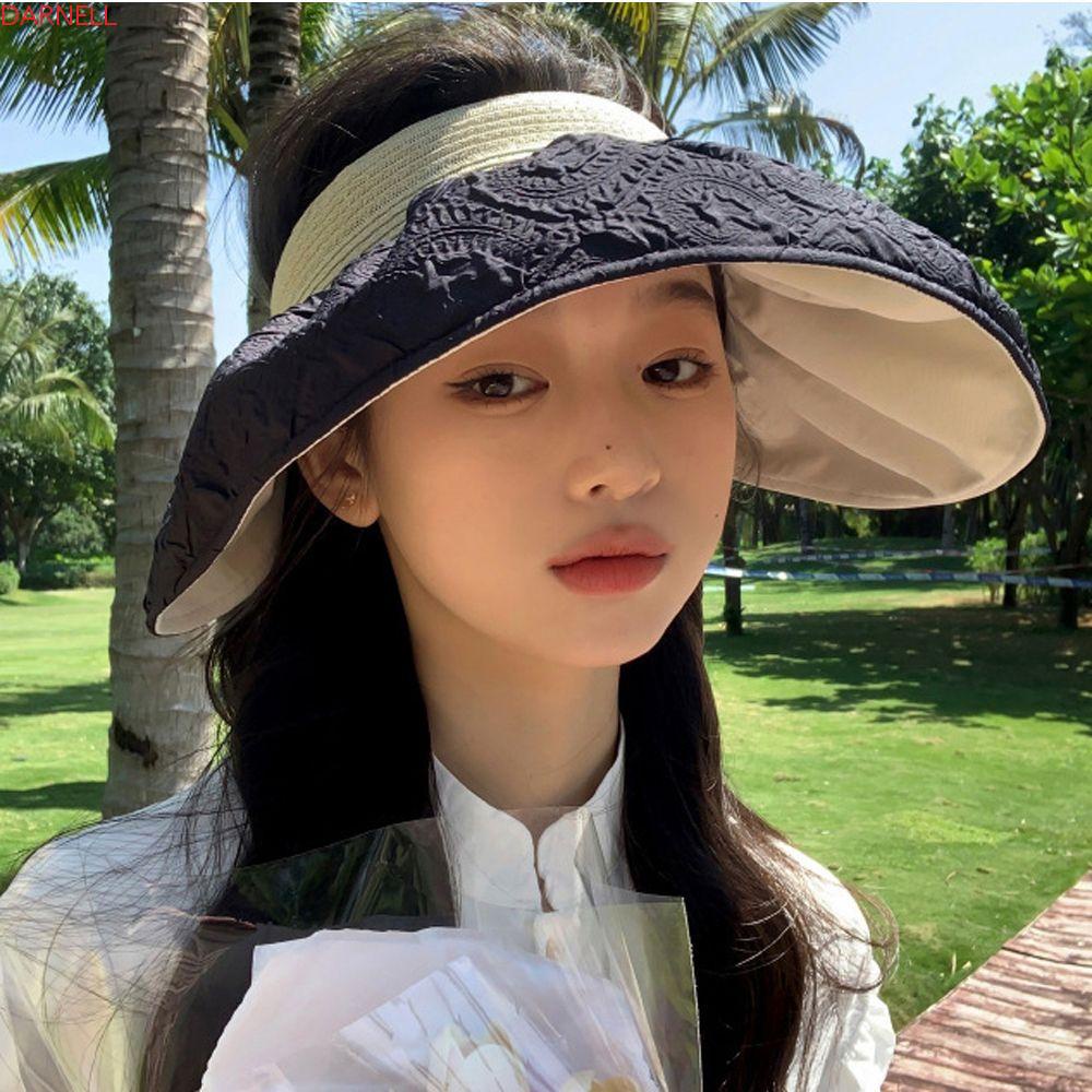 DARNELL Mũ Rộng Vành Chất Liệu Cotton Chống Nắng Cao Cấp Thời Trang Theo Phong Cách Hàn Quốc Cho Nữ
