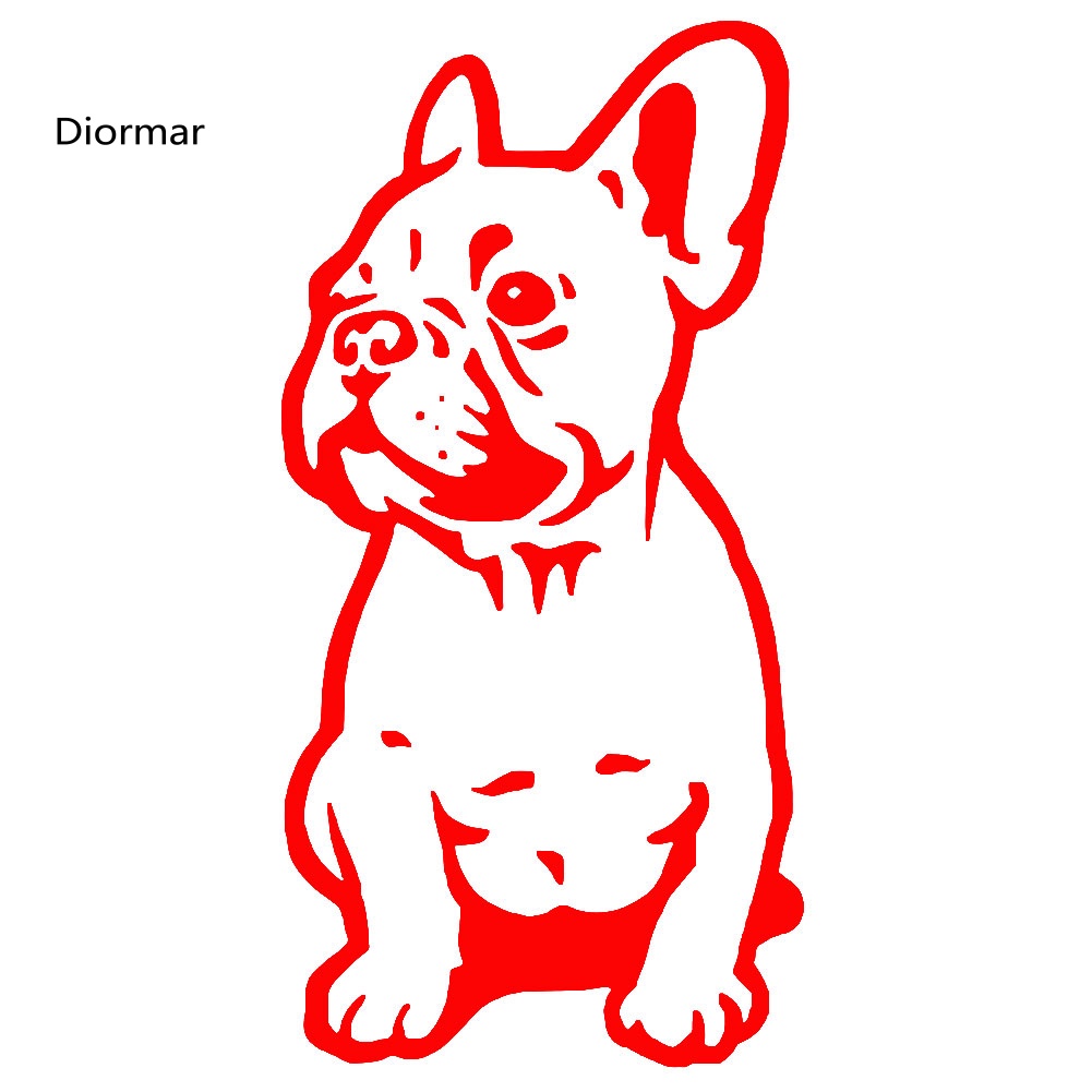 Miếng Dán Hình Chó Bull Pháp Vui Nhộn Trang Trí Thân Xe Hơi