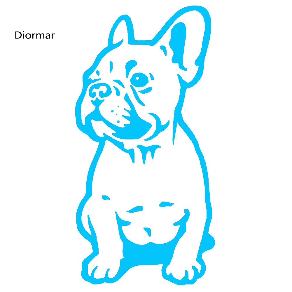 Miếng Dán Hình Chó Bull Pháp Vui Nhộn Trang Trí Thân Xe Hơi