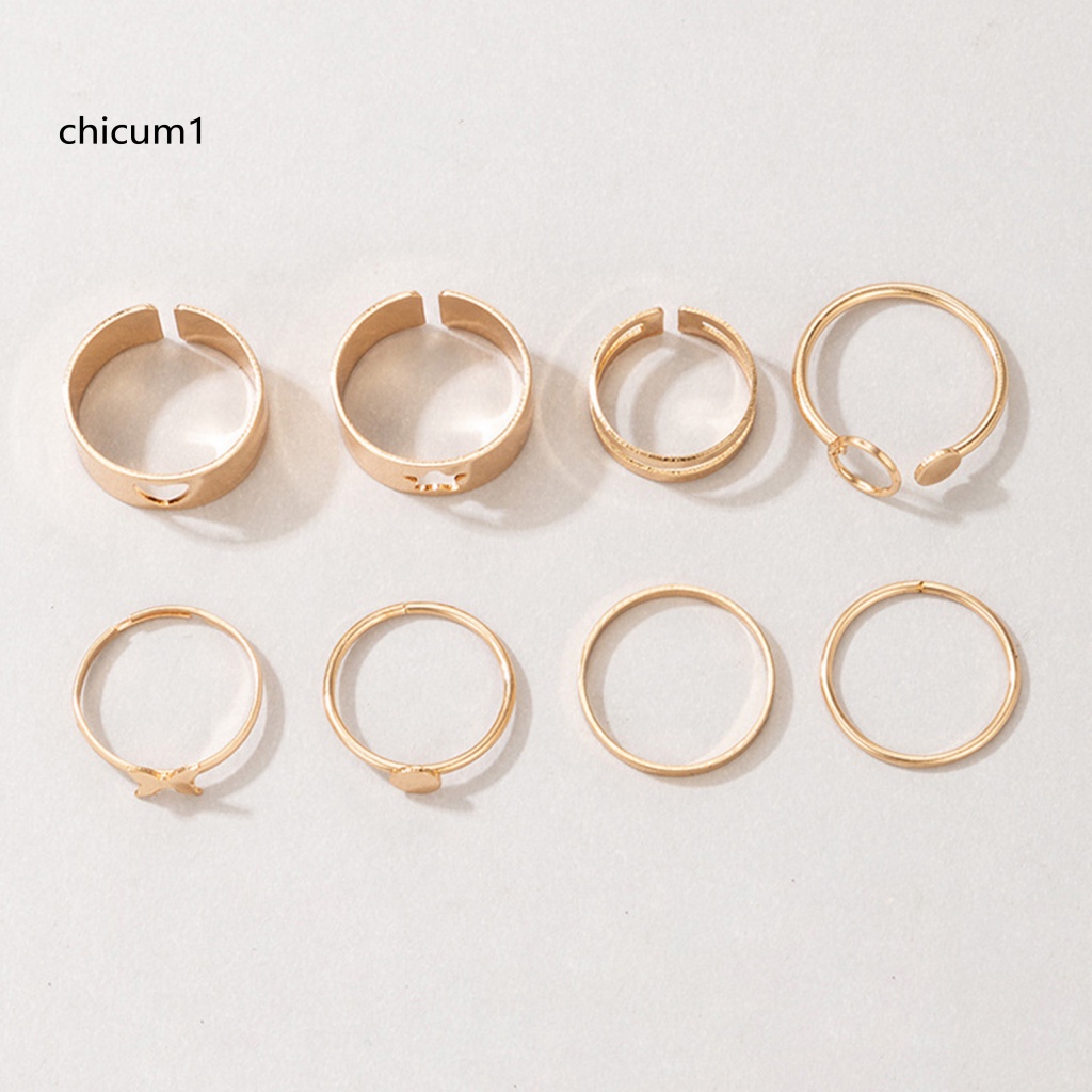 Set 8 Nhẫn Đeo Khớp Ngón Tay Nhiều Kiểu Dáng Thời Trang