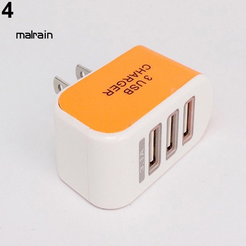 Bộ Sạc Điện Thoại / Máy Tính Bảng 3 Cổng USB Tiện Dụng Mang Theo Du Lịch