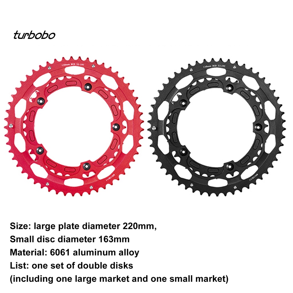 Set 2 Bánh Răng Xe Đạp Rỗng Siêu Nhẹ Bằng Hợp Kim Nhôm 53T-39T