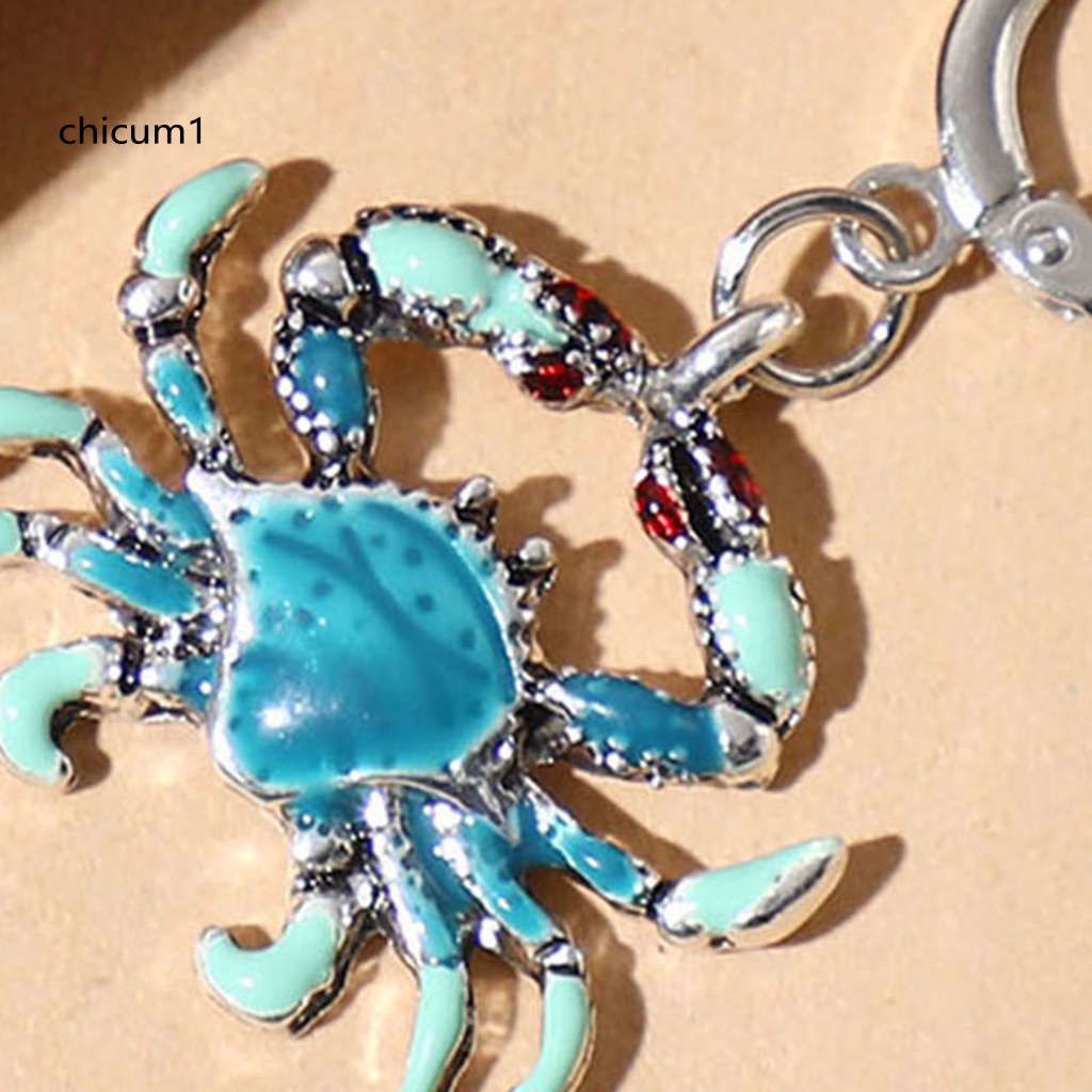 1 Cặp Bông Tai Kim Loại Bóng Hình Con Cua Đáng Yêu Dành Cho Nữ