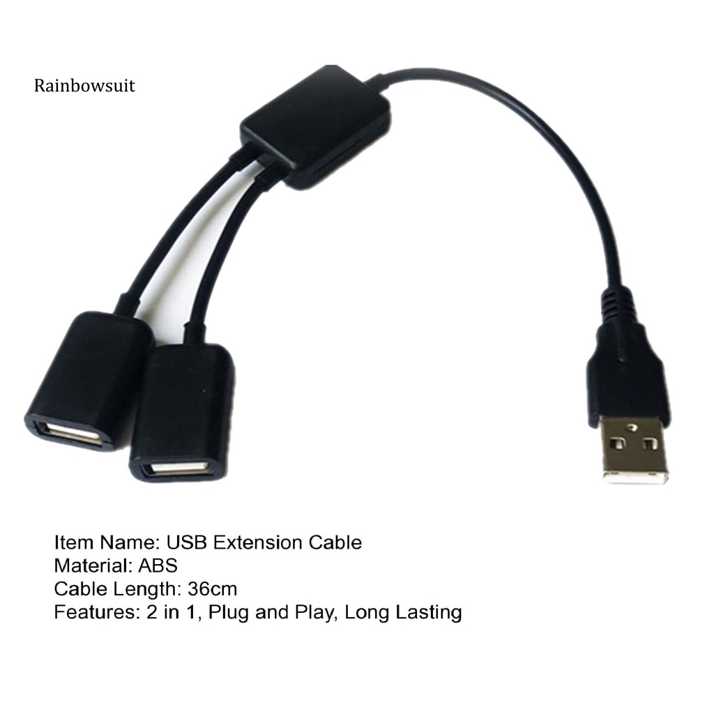 Cáp Mở Rộng USB Tốc Độ Cao 2 Trong 1 Chống Nhiễu Ổn Định Đầu Cắm Sang 2 Cổng Cắm USB Cho Máy Tính