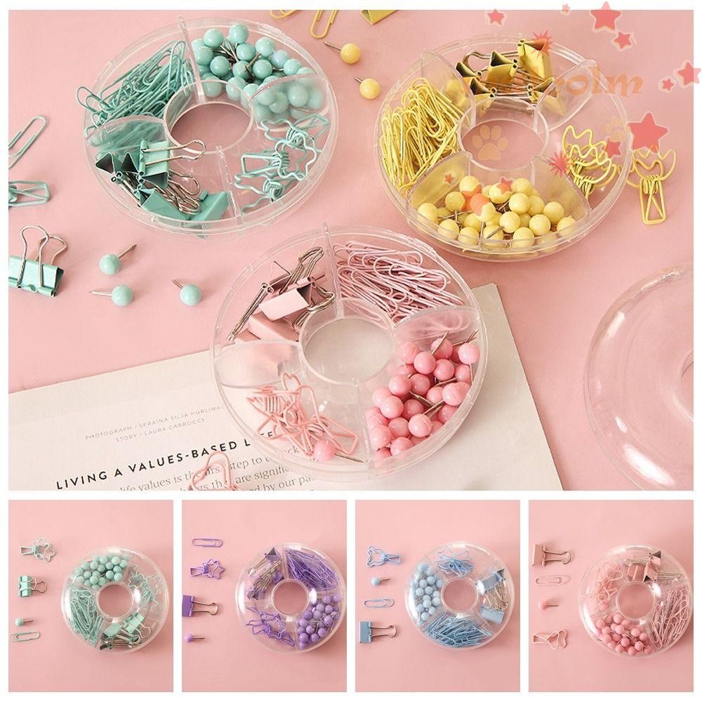 MALCOLM Hộp 100 Kẹp Giấy Bằng Kim Loại Trong Suốt Tiện Dụng