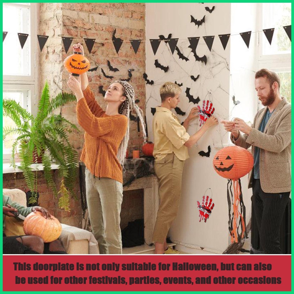 Biển Hiệu In Dấu Tay Máu Trang Trí Cửa Sổ Và Tường Tiệc Halloween