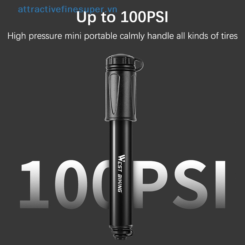 Bơm Xe Đạp Mini Cầm Tay 100Psi Chất Liệu Hợp Kim Nhôm