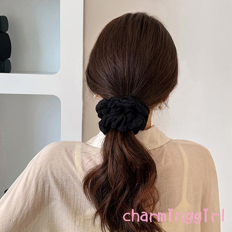 Dây Cột Tóc Co Giãn Màu Trơn Ngọt Ngào Cho Nữ