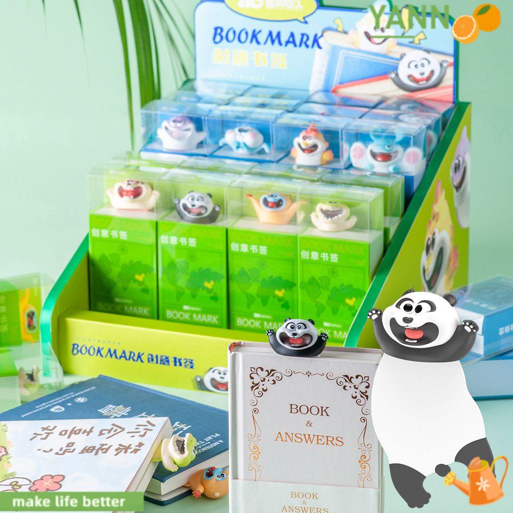 YANN1 Thẻ Đánh Dấu Trang Sách Hình Động Vật Hoạt Hình 3D