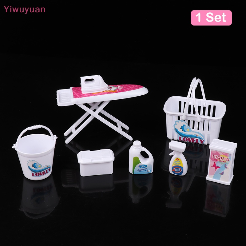 1 Bộ Giỏ Đựng Đồ Giặt Bằng Sắt Cho Nhà Búp Bê Mới