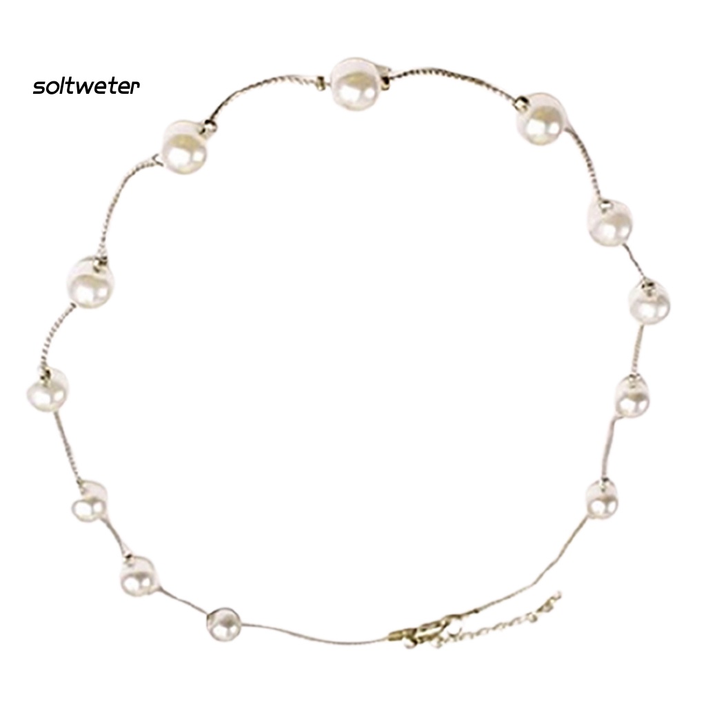 Vòng cổ Một Lớp Bằng Hợp Kim Đính Ngọc Trai Nhân Tạo Có Thể Điều Chỉnh Cho Nữ