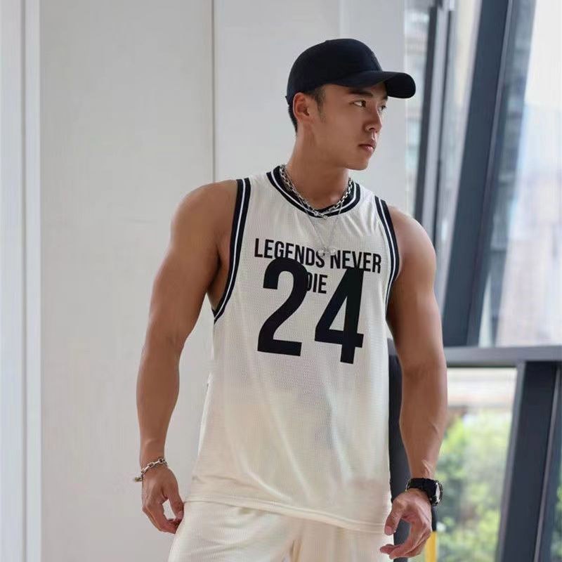 Áo Bóng Rổ Phối Lưới Co Giãn Nhanh Khô Số 24 Mẫu Mới Thời Trang Cho Nam