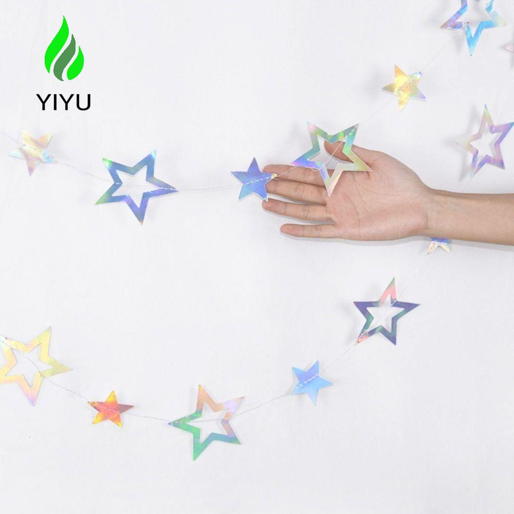 YIYU Dây Treo Trang Trí Phòng Khách / Sinh Nhật Hình Ngôi Sao Bằng Giấy DIY