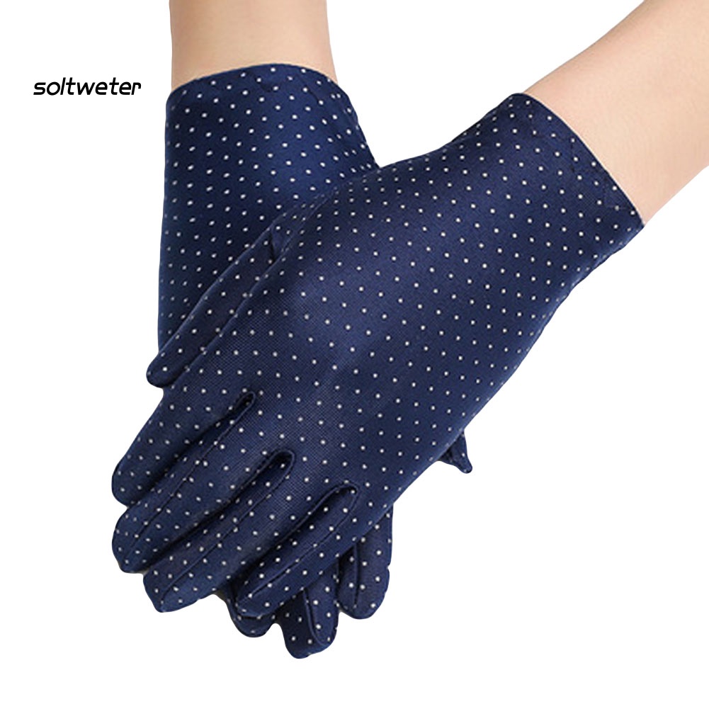 Găng Tay Chống Nắng Co Giãn In Họa Tiết Chấm Bi Thời Trang Mùa Hè Cho Nữ