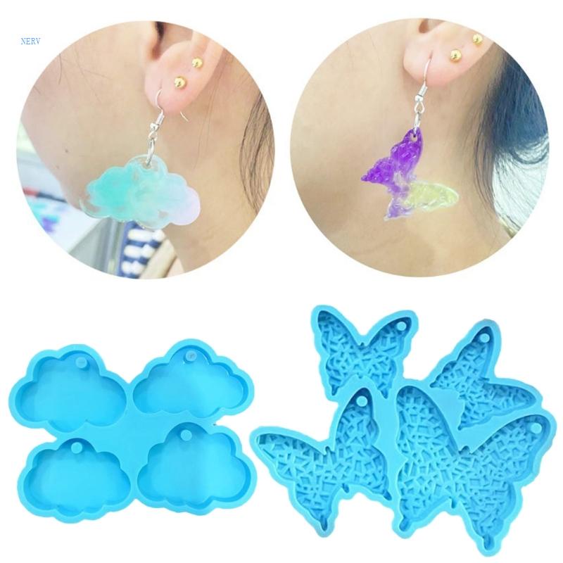 Set 2 Khuôn Silicone Hình Đám Mây / Bướm Làm Móc Khóa DIY