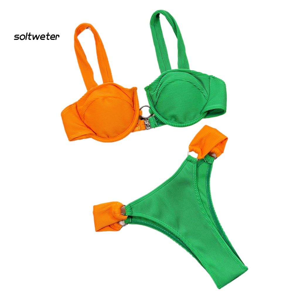 Bộ Bikini 2 Mảnh Hở Lưng Có Mút Đệm Màu Sắc Thời Trang Quyến Rũ Cho Nữ