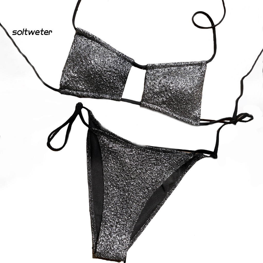 Bộ Đồ Bơi 2 Mảnh Lưng Cao Mau Khô Thời Trang Gợi Cảm Cho Nữ