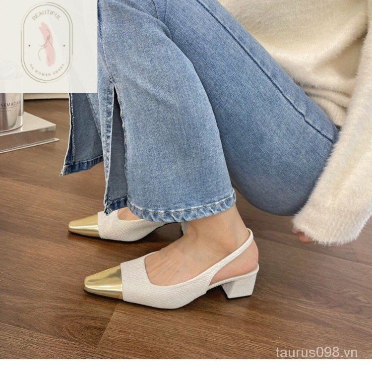 Sandal Cao Su PU Đế Dày 3-5cm Phong Cách Thời Trang Mới 2023