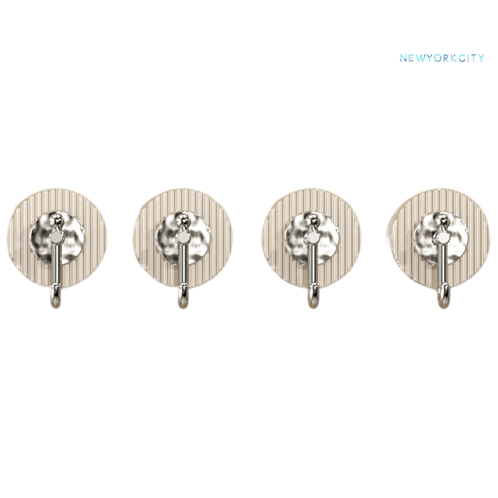 Bộ 4 Móc Nhựa Tròn Treo Đồ Dán Tường Không Cần Khoan Đa Năng