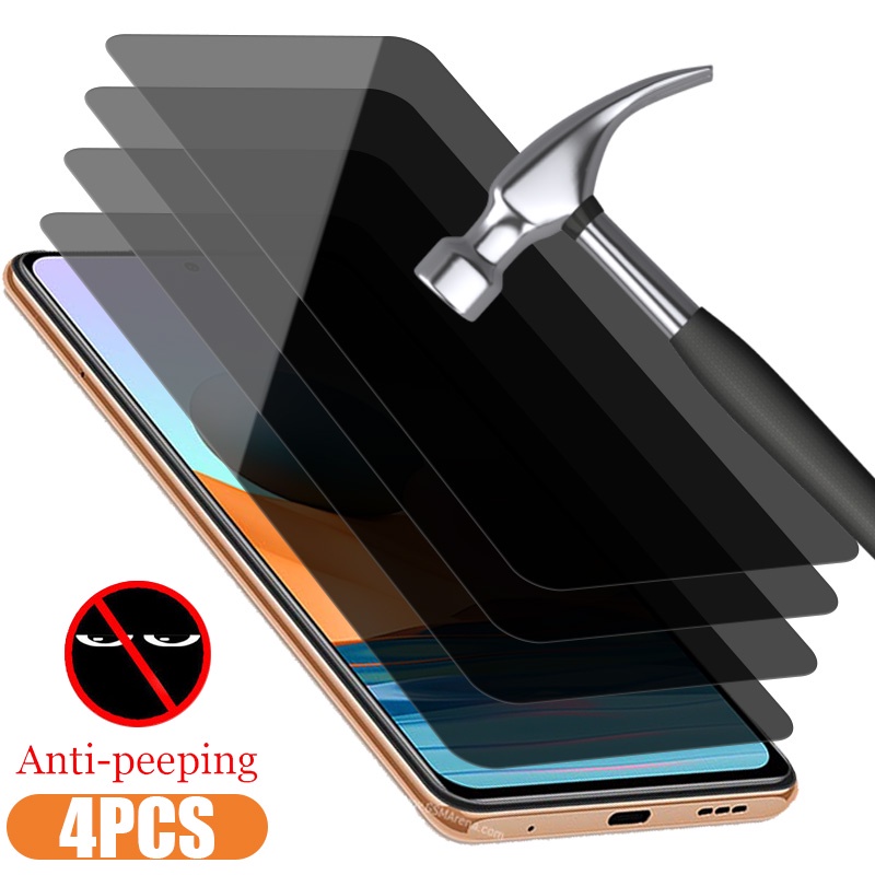 Set 4 Kính Cường Lực Bảo Vệ Riêng Tư Cho Redmi 12 12C 12R A2 + Note 12S 12 Pro Plus 4G 5G Kèm Khăn Lau