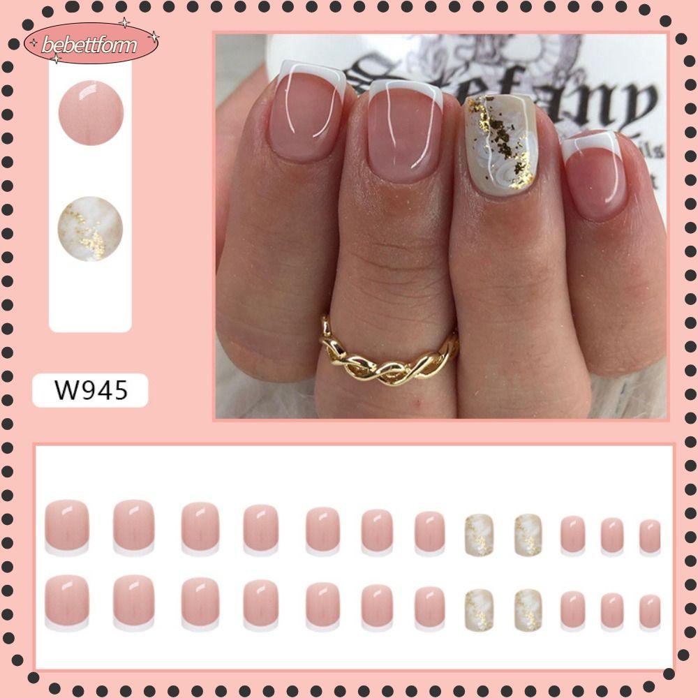 BEBETTERM Bộ Móng Tay Giả Đầu Vuông Ngắn Thời Trang Dành Cho Nữ