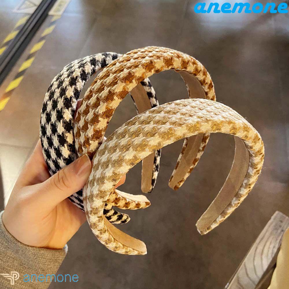 ANEMONE Băng Đô Cài Tóc Họa Tiết Caro Thanh Lịch Cho Nữ