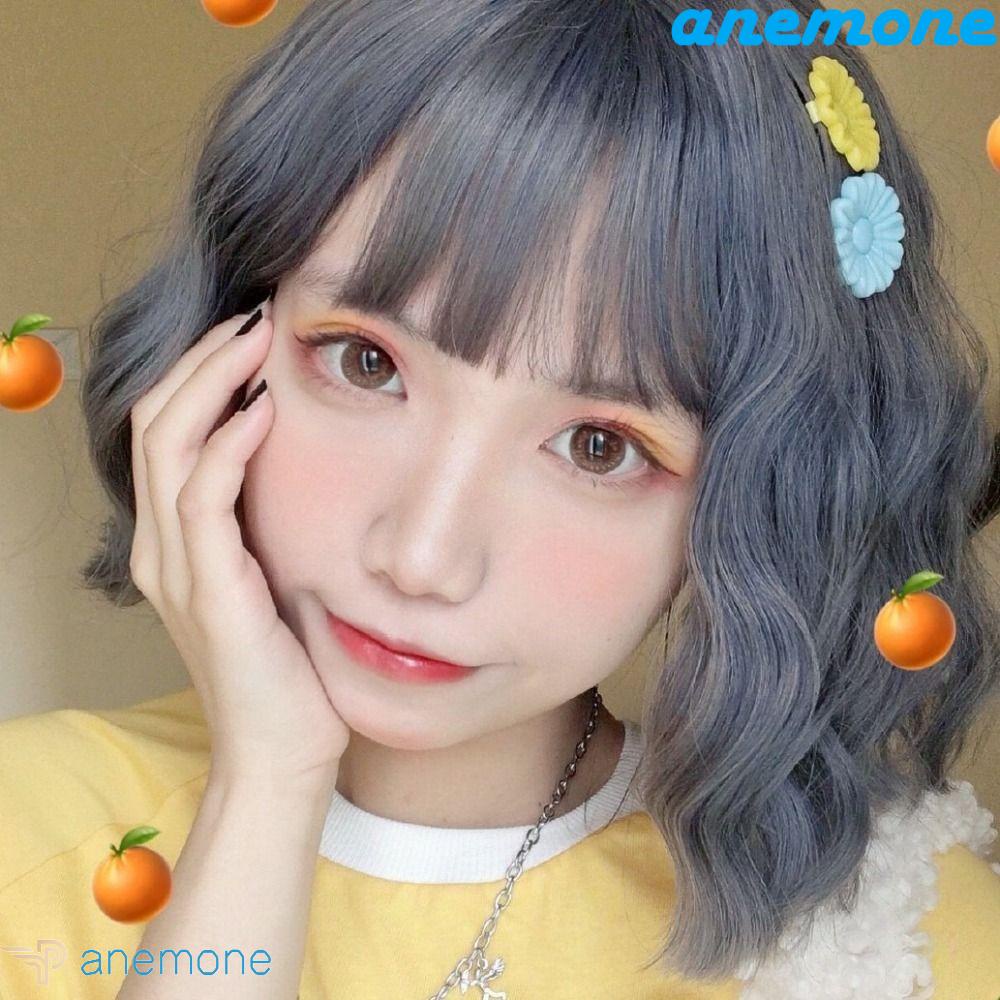 ANEMONE Bộ Tóc Giả Kiểu Bob Xoăn Dài Màu Cam Bằng Sợi Tổng Hợp Dành Cho Nữ