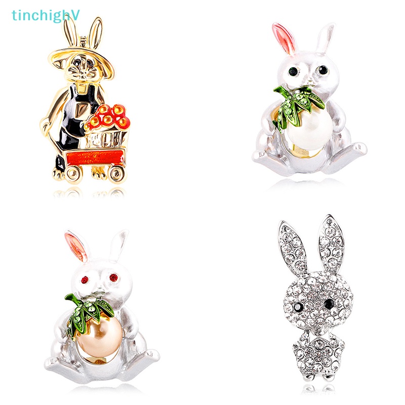 [TinchighV] Ghim Cài Áo Hình Thỏ Đeo Kính Mắt Tráng Men Sáng Bóng Đáng Yêu Cho Nữ [Mới]