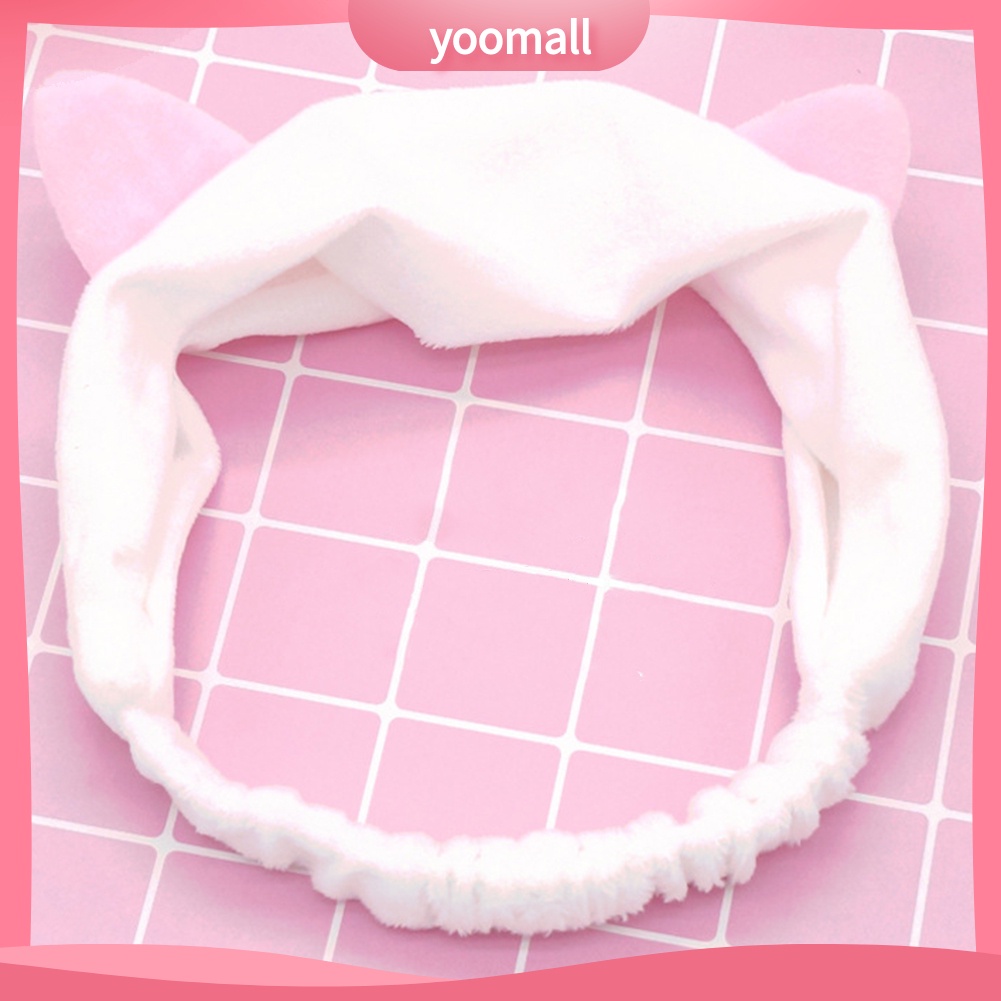 Băng Đô Tai Mèo Hoạt Hình Co Giãn Đáng Yêu Dành Cho Nữ Rửa Mặt Trang Điểm