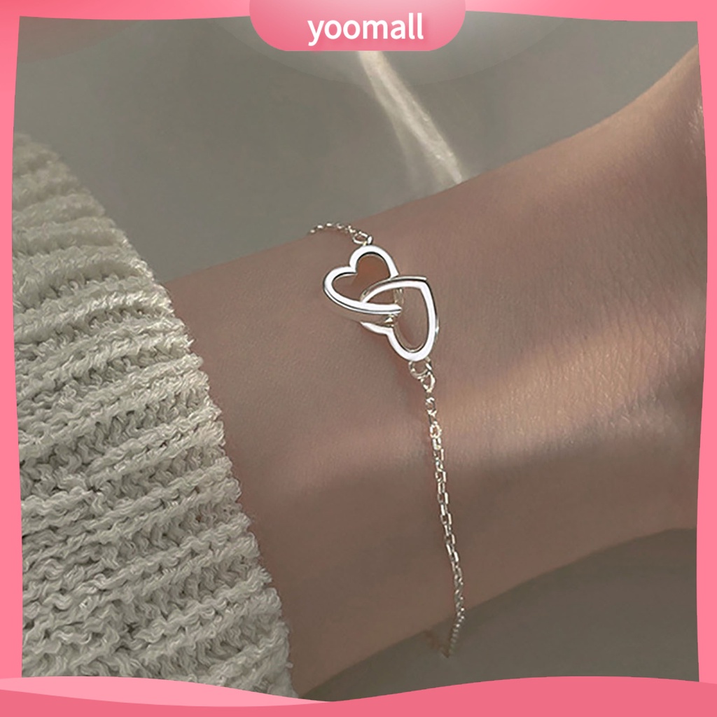 Vòng Tay Mặt Trái Tim Màu Sắc Đơn Giản Cho Nữ