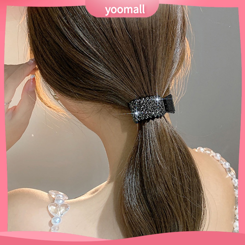 Kẹp Tóc Đính Đá Lấp Lánh Chống Trượt Dành Cho Nữ