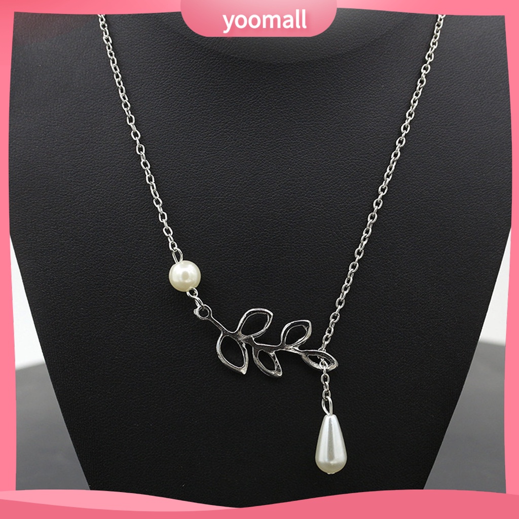 [YM] Vòng cổ Khoét Lỗ Lá Sáng Bóng Thanh Lịch Làm Quà Tặng Trang Sức Cho Nữ