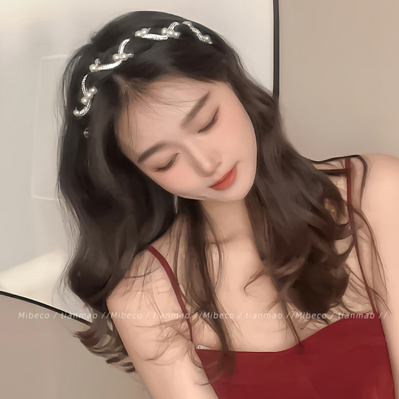 Băng Đô Cài Tóc Đính Hạt Ngọc Trai Thời Trang Hàn Quốc Cho Nữ