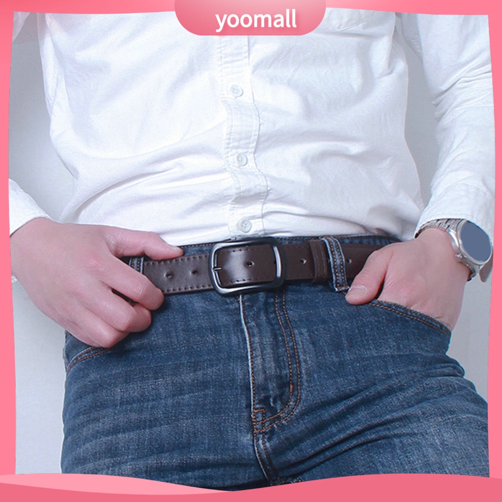 Thắt Lưng Giả Da Nhiều Lỗ Màu Trơn Tùy Chỉnh Thời Trang Cho Nam