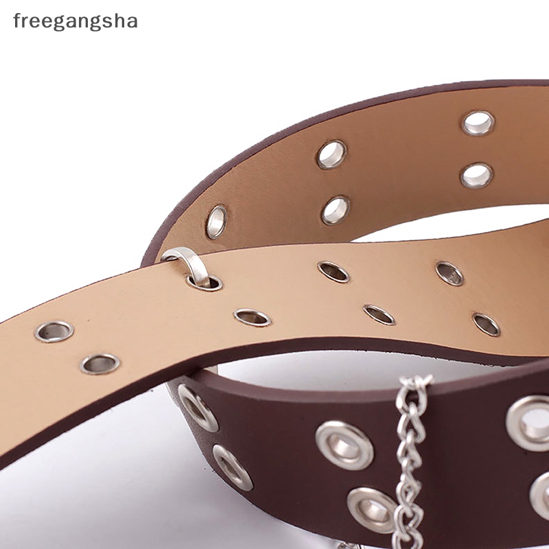 [FREG] Women's Fashion Punk Belt Pin Buckle Chain Retro Hip-hop Belt Multi-function All-match Decorative Waistband FDH