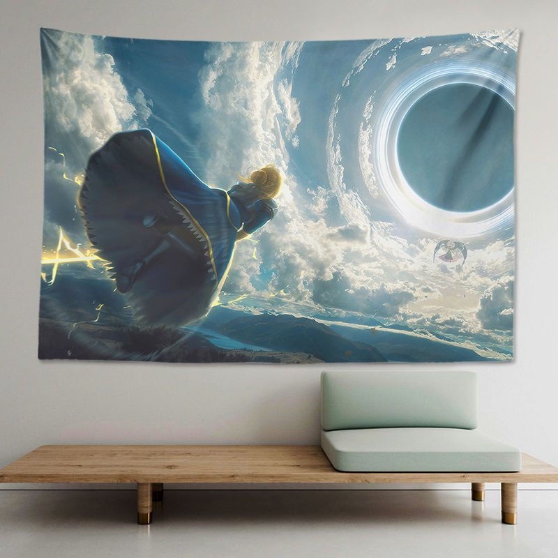 100*70CM Fate/Zero Saber Tapestry Poster Canvas Wall Art Painting Posters Decoration Room Decor