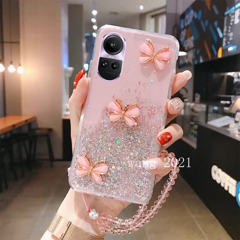 Ốp Điện Thoại Mềm Họa Tiết Bướm Lấp Lánh Cho OPPO Reno10 Pro + Plus 5G Reno 10 Reno10 Pro + OPPO A78 NFC 4G 2023