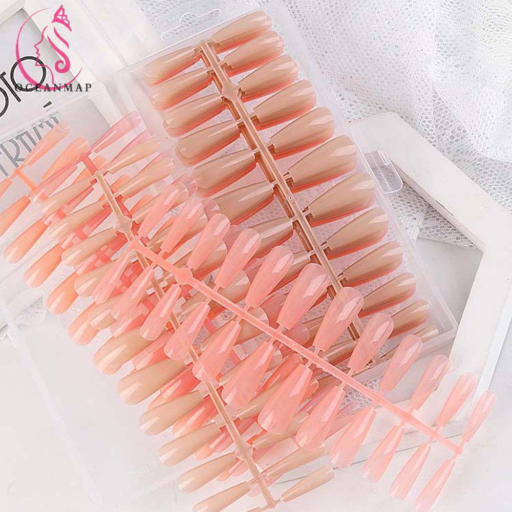 OCEANMAP Móng Tay Giả Màu Sắc Thời Trang Cho Nữ