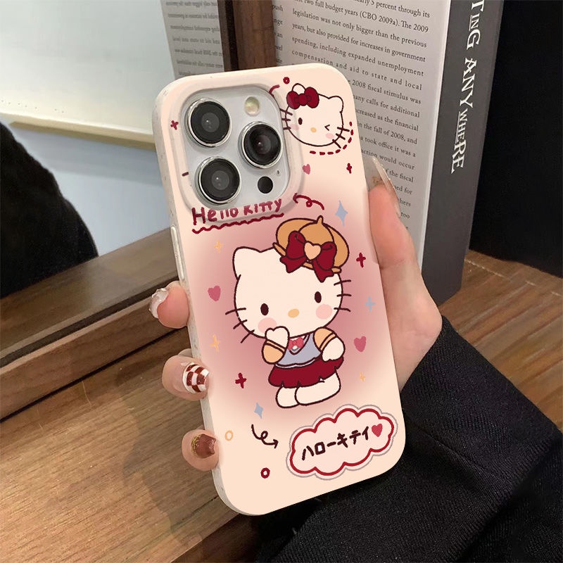 Ốp Điện Thoại Dẻo Họa Tiết Hoạt Hình Mèo Hello Kitty Dễ Thương Chống Sốc Cho Iphone7Iphone12 13 max 14pro8plus 11