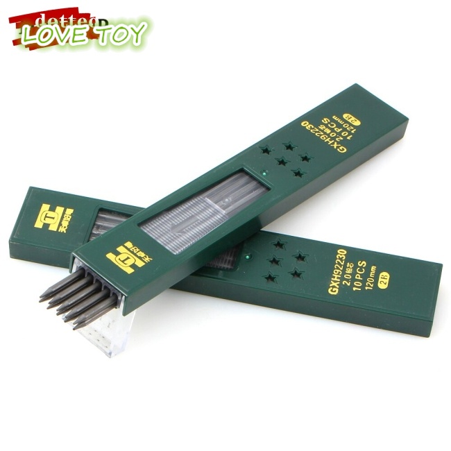 Set 10 Ruột Bút Chì Bấm 2.0mm HB / 2B Đa Dụng Chất Lượng Cao